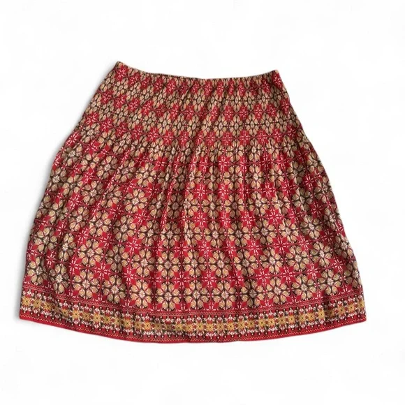 Max Studio Bohemian Lined Flowy Skirt Red Size Medium - Picture 1 of 6